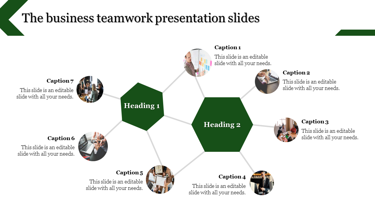 Free - Teamwork Presentation Slides Template Design-7 Node